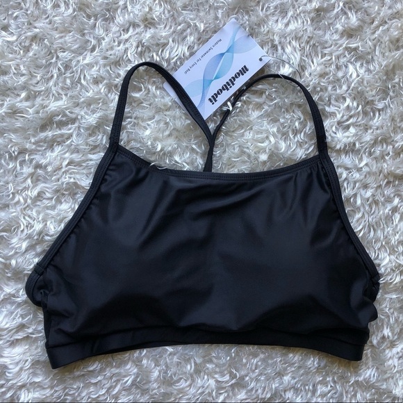Modibodi Black High Neck Sports Swimsuit Top - Picture 2 of 5